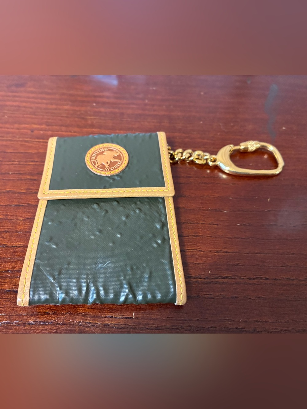 Hunting World Green and Tan Key & Card Holder